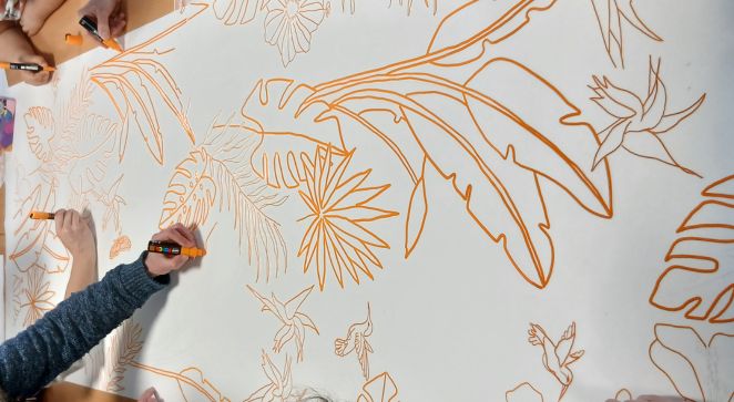 Coulisses de la création atelier collectif médiathèque Nina Faustine Exposition Rive d'Arts